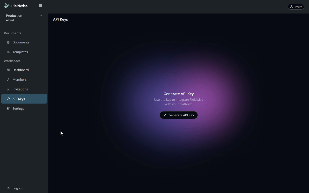 API Keys demo